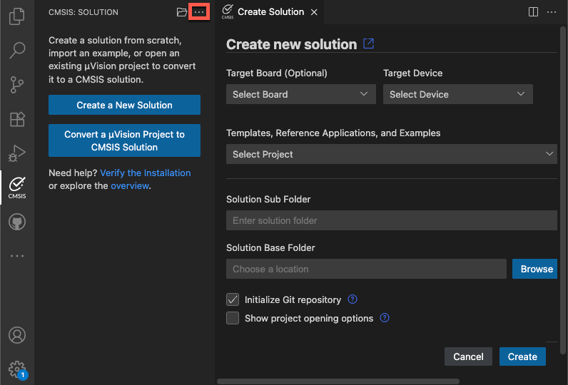 Create New Solution