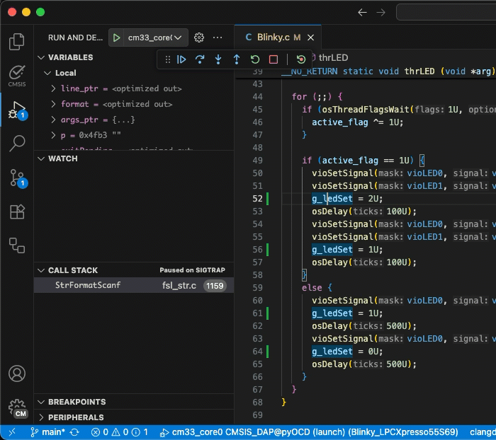 Creating a data breakpoint