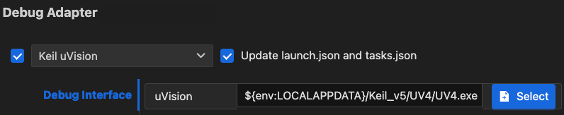 Kei uVision as debug adapter