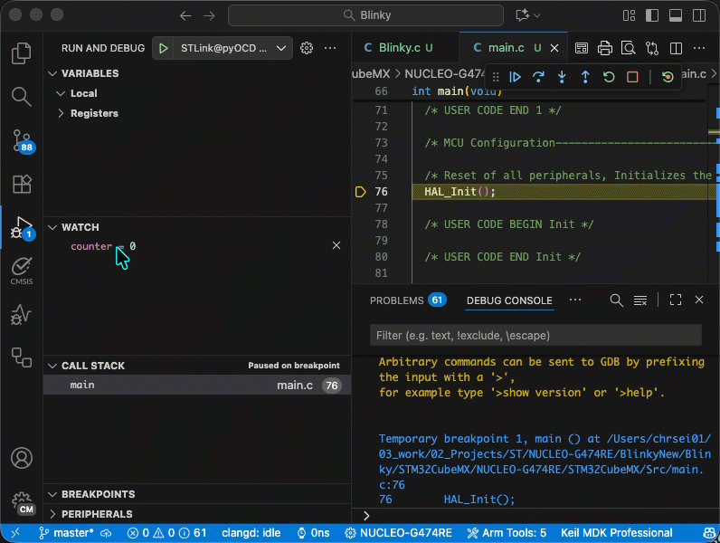 Displaying a variable in the LIVE WATCH