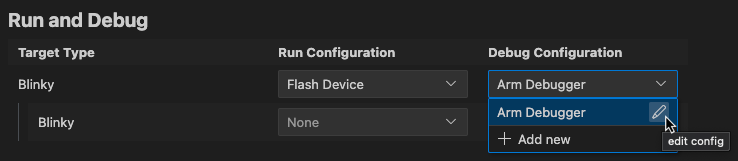 Edit configuration