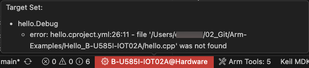 Target Set errors and warnings