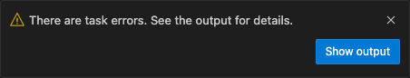 Task errors output